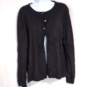 Kirkland Signature Black Button Front Cardigan Size XXL